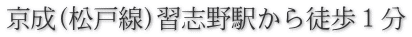京成(松戸線)習志野駅から徒歩１分