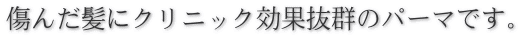 傷んだ髪にクリニック効果抜群のパーマです。